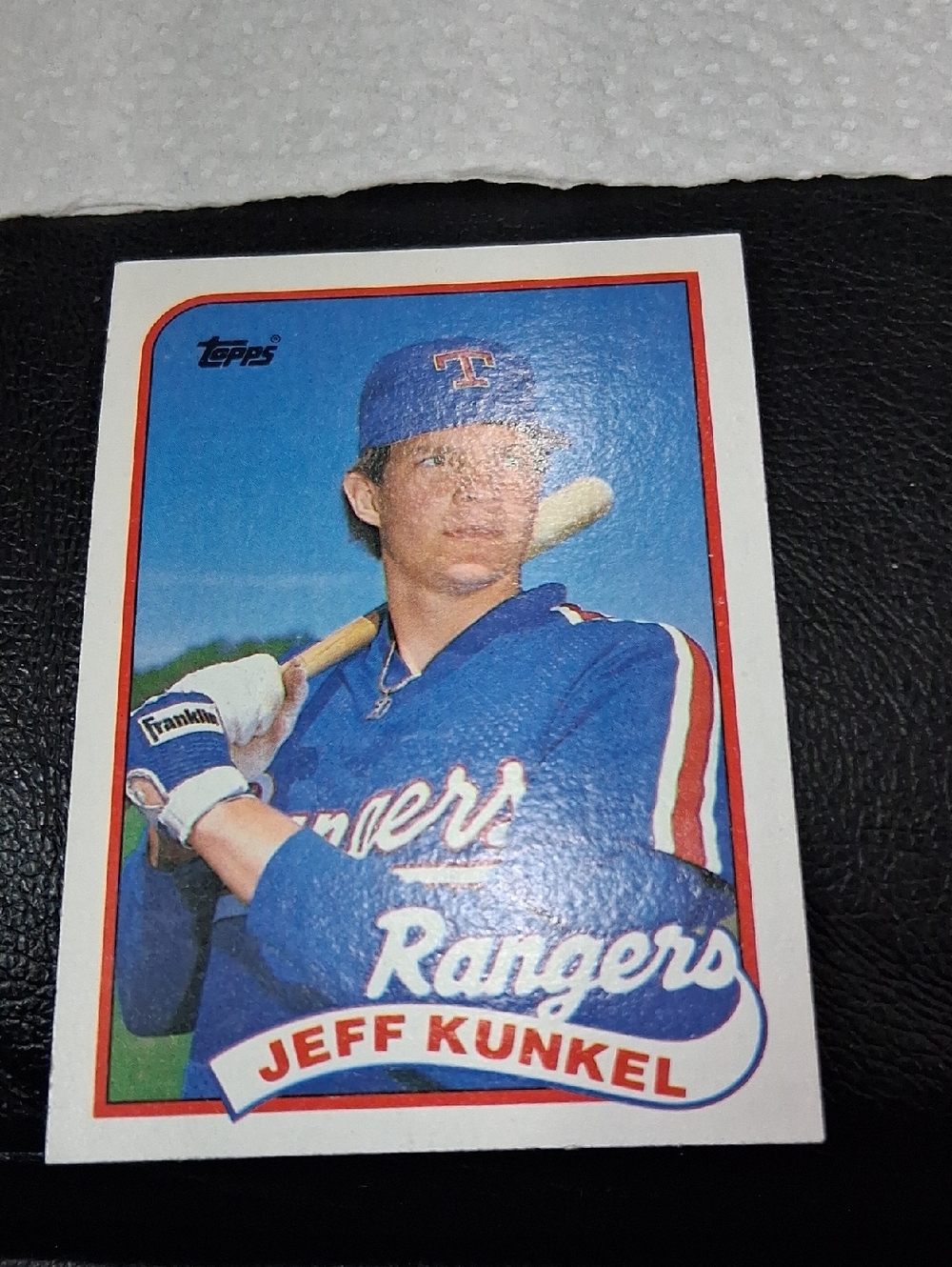Topps Jeff Kunkel Rangers Card - Blue and Red